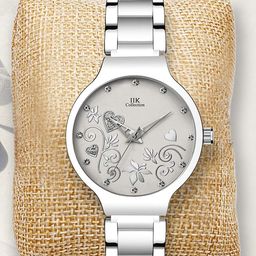 IIK COLLECTION Girls Embellished Dial & Stainless Steel Analogue Watch IIK-3056W-12