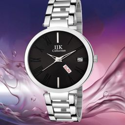 IIK COLLECTION Women Embellished Dial & Stainless Steel Bracelet Style Straps Analogue Watch IIK-2021W-DND-image-19