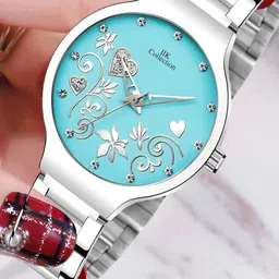 IIK COLLECTION Round Studded Dial Stainless Steel Bracelet Chain Strap Analogue Watch-image-67