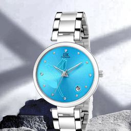 IIK COLLECTION Women Embellished Dial & Stainless Steel Bracelet Style Straps Analogue Watch IIK-2055W-DT-94