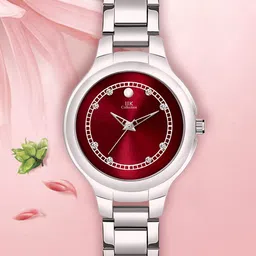 IIK COLLECTION Women Embellished Dial & Stainless Steel Bracelet Style Straps Analogue Watch IIK-3117W-77