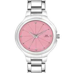 IIK COLLECTION Women Round Studded Dial Stainless Steel Bracelet Chain Analogue Watch-image-19