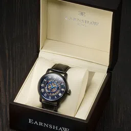EARNSHAW Men Embellished Dial & Leather Straps Analogue Automatic Motion Watch ES-8096-04-image-62