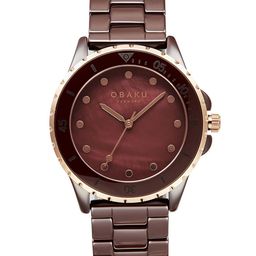 Obaku Women Brass Embellished Dial & Ceramic Bracelet Style Straps Analogue Watch V279LXXNCN-image-2