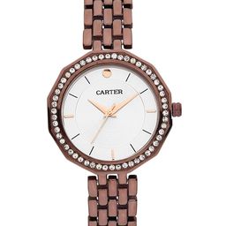 Sandy D Carter Women White Brass Embellished Dial & Brown Bracelet Style Straps Analogue Watch SDC-32-WH-image-77