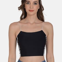 mod & shy Black & White Non-Wired Removable Padding Bralette Bra-picture-57