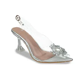 Dapper Feet-Fancy Nancy Embellished Pointed Toe Slim Heeled Mules-58