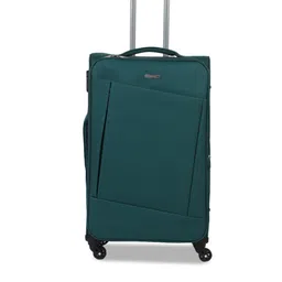 Teakwood Leathers Teal Green Textured Soft-Sided Cabin Trolley Suitcase-0