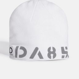 Roadster X Discovery Unisex White & Grey Acrylic Typography Self-Design Winter Beanie-16