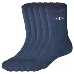 Heelium Kids-Unisex Pack of 5 Grey Solid Bamboo Anti-Odour Calf-Length Socks-32