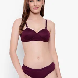 KYODO Women Purple  Solid Cotton Lingerie Set-picture-23