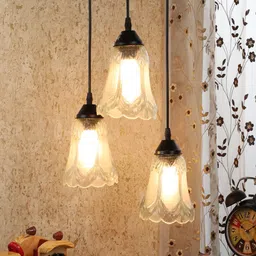 MFD HOME FURNISHING Transparent & Black Glass Quirky Cluster Lights-image-33