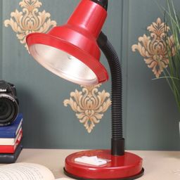 MFD HOME FURNISHING Red & Black Colourblocked Study Table Lamp-39