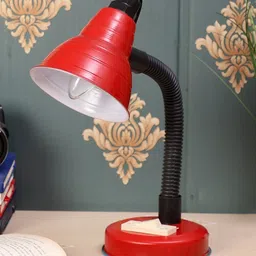 MFD HOME FURNISHING Red & Black Solid Traditional Table Lamp-51