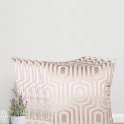 Home Cream-Coloured & Gold-Toned Set of 5 Self Design Square Cushion Covers image 1