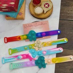 EL REGALO Pack Of 4 Kids Patterned Rakhi With Roli Chawal-picture-41