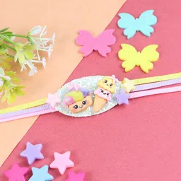 Asthetika Kids Ice-cream Donut Thread Rakhi With Roli Chawal-59