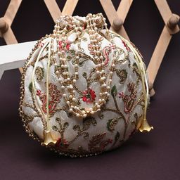 DRASTR Embellished Embroidered Potli Clutch-image-9