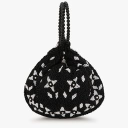 Anekaant Women Black & White Embellished Potli Clutch-38