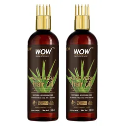 WOW SKIN SCIENCE 2Pcs Aloe Vera Hair Oil with Cool Mint & Comb Application - 100ml each-38