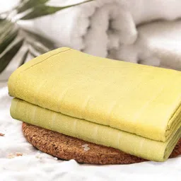 BIANCA Yellow 2 Pieces Pure Cotton 300 GSM Bath Towels-31