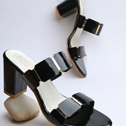 Shoetopia Women Black Solid Heels-28