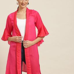 Qurvii Women Magenta Solid Shrug-19