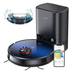 ILIFE T10s Self-Emptying Robotic Vacuum Cleaner and Mop with Advanced LiDAR Navigation, 2.5ml Capacity for Up To 60 Days Continous Cleaning, ForPowerful Suction, Long Runtime, Multi Floor Mapping, Customized Cleaning with App, Wi-Fi/App, Alexa & Google-image-3