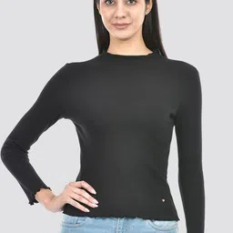 Numero Uno Ribbed High Neck Cotton Top-picture-55