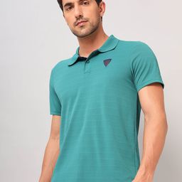 Technosport Striped Polo Collar Anti Odour Slim Fit Sports T-Shirt-image-25
