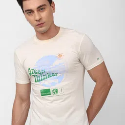 Peter England Casuals Graphic Printed Slim Fit T-shirt-image-84