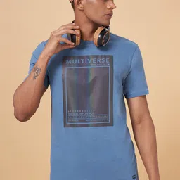 Ajile by Pantaloons Typography Printed Slim Fit Cotton T-Shirt-image-88