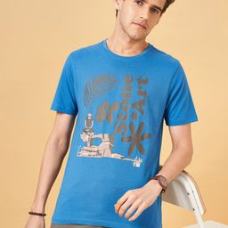 Urban Ranger by pantaloons Men Typography Printed Applique Slim Fit T-shirt-image-96