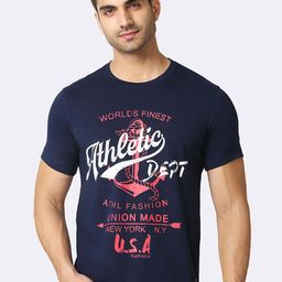 Van Heusen Typography Printed Slim Fit Cotton T-shirt-image-40