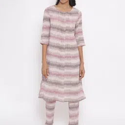 W Printed Cotton Co-Ord Kurta Set With Slim Pant-image-21