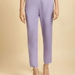 W Women Slim Fit Mid-Rise Trousers-picture-23