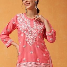 ADA Women Ethnic Motifs Embroidered Chikankari Chikankari Kurti-image-92