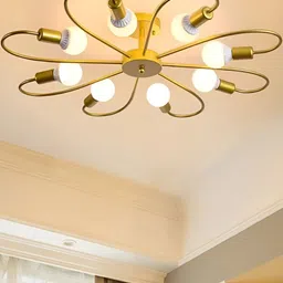 Whiteray Gold-Toned & White Textured Quirky Ceiling Lamp-46