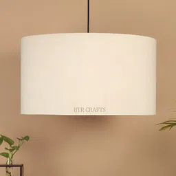 BTR CRAFTS Off White Textured Cylindrical Shaped Contemporary Ceiling Lamp-1