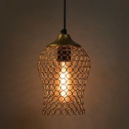 Homesake Gold-Toned Self Design Hanging Light-15