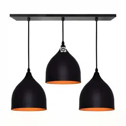 Areezo Black & Orange Aluminium Abstract Shaped Ceiling Lamp-3