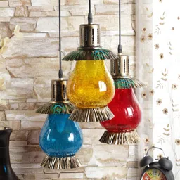 MFD HOME FURNISHING Blue & Red Solid Cluster Light-48