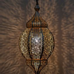 Homesake Gold-Toned Textured Hanging Lamp-33