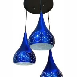 Areezo Blue & White Textured Bell Shaped Ceiling Lamp-23
