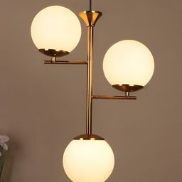 ELIANTE Gold-Toned & White Spherical Contemporary Ceiling Lamp-picture-38