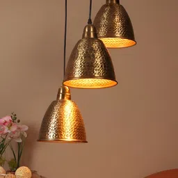 ELIANTE Gold Toned Iron Textured Ceiling Lamp-image-23