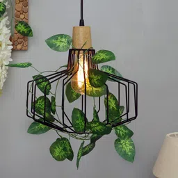 Homesake Black & Green Self Design Contemporary Pendant Lamp-1