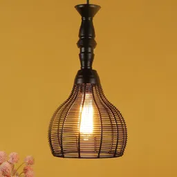 MFD HOME FURNISHING Black Iron Quirky Hanging Light-34