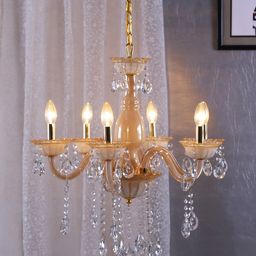 Aesthetic Home Solutions Gold-Toned & Beige Solid Italian Chandelier-image-3