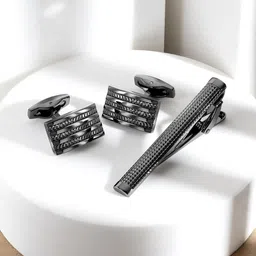 Peora Set Of 2 Combo of Tie Pin & Cufflinks Set-image-48